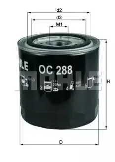 Фильтр масляный - KNECHT OC 288 (K04884899AC, K04884899AB, GY0114302B) Knecht OC288