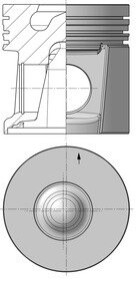 Поршень двигуна PERKINS 105,50 KOLBENSCHMIDT 40554610