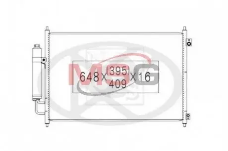 Конденсатор кондиціонера (з осушувачем) NISSAN ROGUE, X-TRAIL, X-TRAIL II, X-TRAIL III 1.6D-2.5 01.07 KOYORAD CD020427