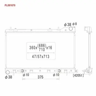 Радіатор двигуна SUBARU FORESTER 2.0/2.5 02.02-12.08 KOYORAD PL091670