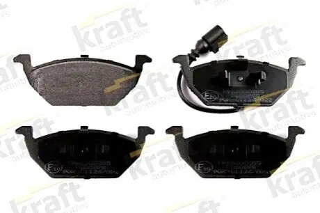 Комплект гальмівних колодок (передніх) Audi A3/Skoda Octavia 96-13/Fabia 99-/VW Caddy/Golf 96-15 (+датчик) KRAFT 6000385