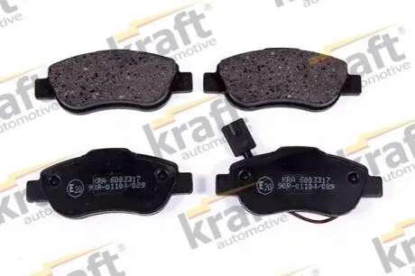 Колодки гальмівні (передні) Fiat Panda 03-/500/500C 07-/Ford Ka II 08-16 (+датчик) KRAFT 6003317