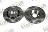 Диск гальмівний (передній) Opel Astra F/Kadett/Vectra 84-/Daewoo Lanos 97- (256x24)(з покр.)(вент.) KRAFT (6041540) зображення 1