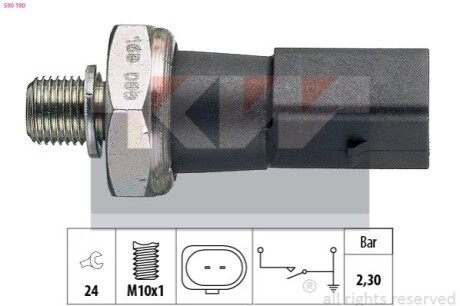 Датчик тиску масла (аналог EPS 1.800.190/Facet 7.0190) KW 500 190 (фото 1)