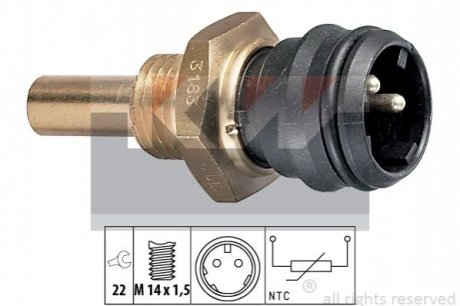 Датчик температури рідини охолодження, Датчик, температура охлаждающей жидкости, Датчик, температура охлаждающей жидкости KW 530183 (фото 1)