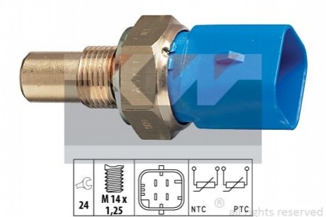 Датчик температуры охлаждения, Датчик, температура охлаждающей жидкости, Датчик, температура охлаждающей жидкости KW 530320