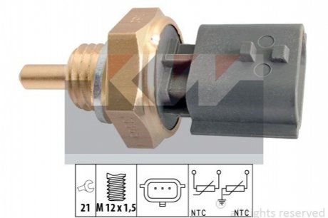 Датчик температури охолодж. рідини/масла/топлива (аналог EPS 1.830.365/Facet 7.3365) KW 530 365 (фото 1)