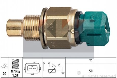 Датчик температури рідини охолодження - 530 554 KW 530554 (фото 1)