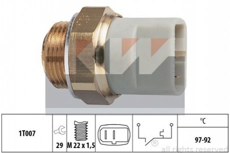 Термовимикач вентилятора радіатора - 550 279 KW 550279 (фото 1)
