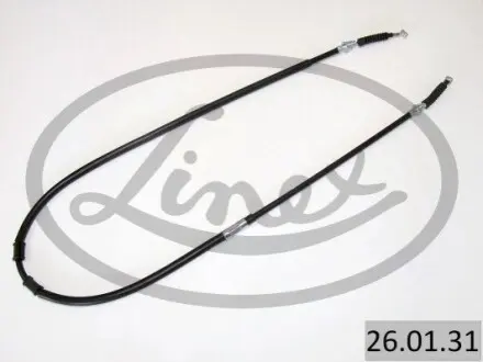 Трос стояночного гальма задн Лів (1655мм/1445мм) MAZDA 626 IV, MX-6 1.8-2.5 08.91-09.97 LINEX 260131