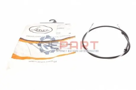 Трос стояночного гальма задн Лів/Прав (1645мм/1043мм) SEAT CORDOBA, IBIZA III SKODA FABIA II VW POLO IV 1.2-2.0 02.02-12.14 LINEX 390114