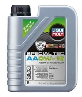 LM 1л SPECIAL TEC АА 0W-16 масло мотор. синт. API SP, ILSAC GF-6B Honda, Lexus, Suzuki, Toyota LIQUI MOLY 21326