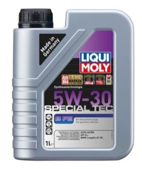 LM 1л SPECIAL TEC B FE 5W-30 масло двигатель. синтетическая ACEA A5/B5, API SL, BMW Longlife-01 FE LIQUI MOLY 21380 (фото 1)