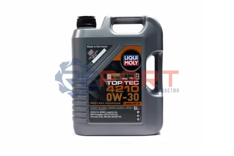 LM 5л TOP TEC 4210 олива двигун. 0W-30 ACEA C3, Porsche C30 VW 504.00, VW 507.00 LIQUI MOLY 21605 Купити в Україні