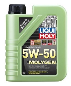 LM 1л MOLYGEN олива двигун. синтетична 5W-50 ACEA A3/B3, API SJ, MB 229.1, VW 502 00, VW 505 00 LIQUI MOLY 2542