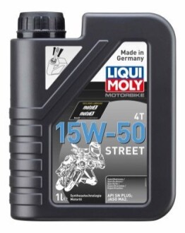 ОЛИВА 4T НС-СИНТ. ДЛЯ МОТОЦИКЛОВ MOTORBIKE 4T 15W-50 STREET 1л LIQUI MOLY 2555