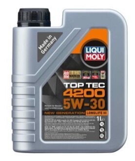 LM 1л TOP TEC 4200 5W-30 масло моторне синтетичне (VW 504 00/507 00, BMW LL-04) LIQUI MOLY 8972