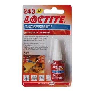 Фіксатор різьби LOCTITE 243 (синій) 5 мл (середньої фіксації), макс. діаметр різьби М36 Loctite 1370555