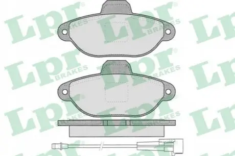 Комплект гальмівних колодок передн, FIAT 500, PANDA, PUNTO, SEICENTO / 600 FORD KA 0.9-1.2LPG 11.97 LPR 05P1262