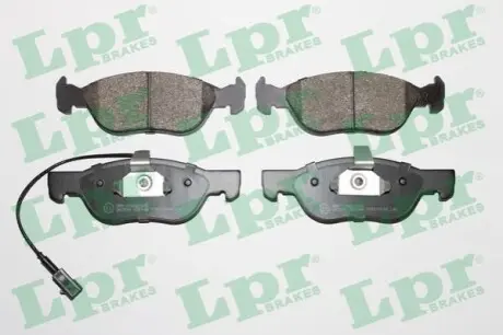 Комплект гальмівних колодок передн, ALFA ROMEO 145, 146 FIAT BARCHETTA, BRAVA, BRAVO I, MAREA, PUNTO LANCIA DEDRA, DELTA II 1.2-2.0 04.89-03.12 LPR 05P646