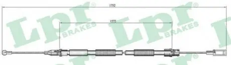 Трос ручника (задній) Audi A4 00-09 (1736/1572mm) LPR C0007B Купити в Україні
