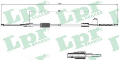 Трос ручного тормоза LPR C0035B