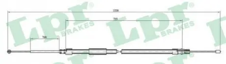 Трос ручника BMW 3 (E90) 04-11 (1535/755mm) LPR C0080B