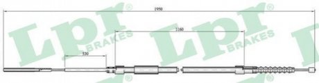 Трос ручного тормоза LPR C0083B
