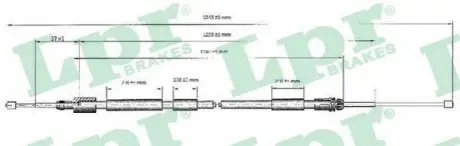 Трос стоянкового гальма LPR C0117B