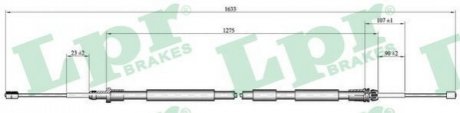Трос ручного тормоза LPR C0118B