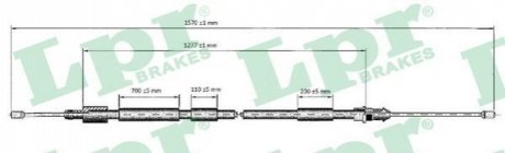 Трос ручного тормоза LPR C0119B