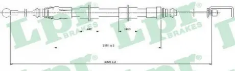 Трос ручного тормоза LPR C0129B