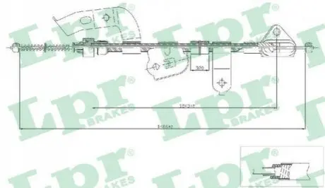 Трос ручника (задній) (L) Citroen C1/Peugeot 107/Toyota Augo 05-14 (1478/1235mm) LPR C0132B Купити в Україні