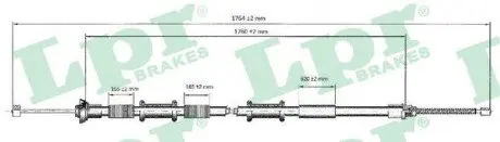Трос ручного тормоза LPR C0166B
