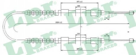 Трос ручного тормоза LPR C0175B