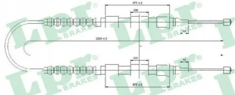 Трос ручника (задній) Fiat Ducato/Citroen Jumper/Peugeot Boxer 02- (2827mm) LPR C0175B