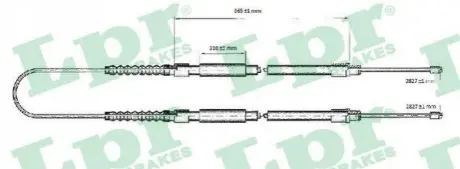 Трос стоянкового гальма LPR C0176B