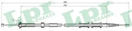 Трос стоянкового гальма LPR C0180B