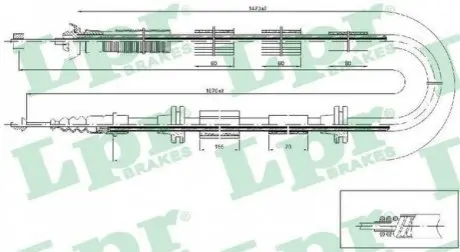 Трос ручного тормоза LPR C0206B