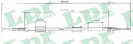 Трос стоянкового гальма LPR C0208B