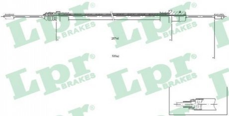 Трос ручного тормоза LPR C0212B