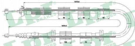Трос ручного гальма LPR C0223B (фото 1)