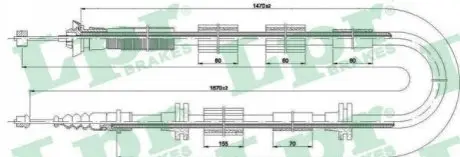 Трос ручного тормоза LPR C0223B