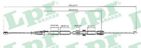 Трос ручного тормоза LPR C0263B (фото 1)