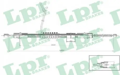Трос ручного тормоза LPR C0287B