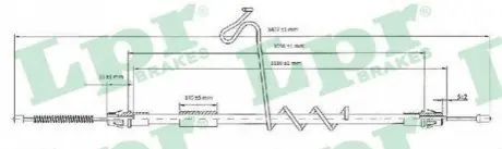 Фото Трос ручника (задній) (R) Ford Transit 00-06 (1386/1093mm) LPR (C0293B) зображення 1
