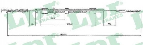 Трос ручного тормоза LPR C0304B