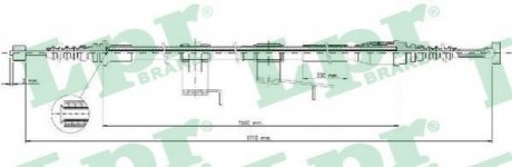 Трос ручного тормоза LPR C0388B