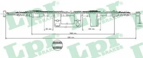 Трос стоянкового гальма LPR C0396B Купити в Україні