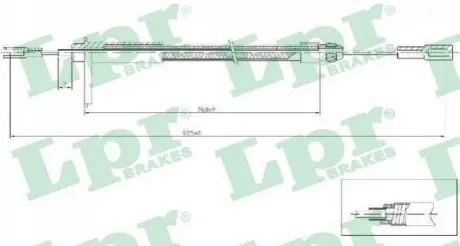 Трос ручного тормоза LPR C0441B